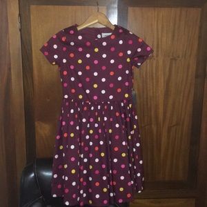 Polka dot short sleeved girls dress